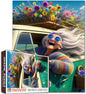 Colorful Grandma Driving Jigsaw Puzzle 1000 Piece for Adults Students 20×27 Inches Floral Hippie Retro Car Theme Vibrant Flower Design Puzzles Relaxing Gift Home Decor Stress Relief Challenge