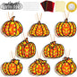 32 Sets Pumpkin Suncatchers Craft Kit DIY Window Stained Glass Effect Fall Pumpkin Paper Crafts Home School Classroom Autumn Thanksgiving Decor Kid Birthday Gift Creative Art Project Activity Game