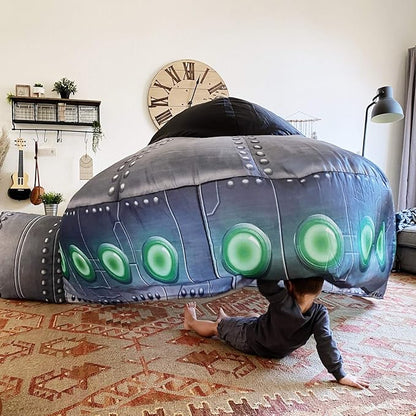 The Original Patented AirFort - Build A Fort in 30 Seconds, Inflatable Fort for Kids, Play Tent for 3-14 Years, A Playhouse Where Imagination Runs Wild, Fan not Included (UFO)