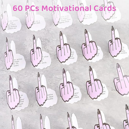 60 PCS Positive Cards Jar, Emotional Support Jar, Funny Affirmation Cards, Inspirational Gifts for Women, Cheer Up Gifts, Funny Positive Gift for Women, Teen Girl