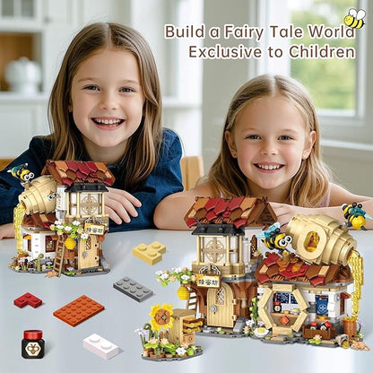 Mini Bricks Honey Workshop Building Blocks, Simulation Architecture Toy for Girls and Boys Ages 6+ - Gift Easter, Birthday, Christmas (1242 PCS)