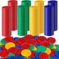 Coopay 1 1/2 Inches Plastic Poker Chips Learning Counters Disks Bingo Chip Counting Discs Markers for Math Practice and Poker Card Game Tokens, Teaching Rewards, 200 Pieces (Red, Green, Blue, Yellow)