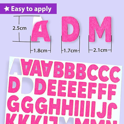 KRAFUN Felt Sticker Kit for Beginner Young Girls and Kids Arts & Crafts, Pack of 500+ Assorted Scrapbook Stickers Alphabets, Numbers, Fun Shapes, Preschool, Children Early Learning, self Adhesive