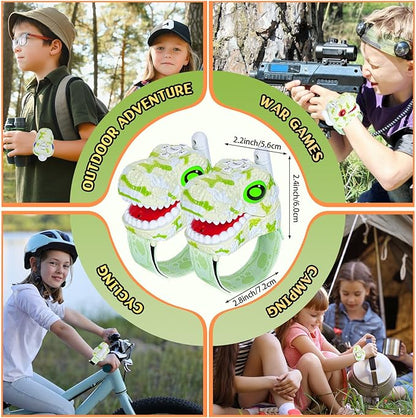 Walkie Talkies for Kids 2 Packs, Kids Toys for Boys Girls Aged 3 to 8 Years Old for Outdoor Adventure, Camping, Halloween, Christmas, Birthday Gifts (Green, Dinosaur)