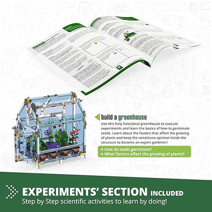 Engino- STEM Toys, Building Set for Kids 9+, Botanic Laboratory- Fully Functional Greenhouse, STEM Kit, Gift for Boys & Girls, Engineering Kit, Learning & Education Toys