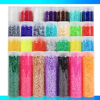 Darice Fuse Beads Kit – 28,000 Assorted Melty Iron Beads Bulk Set with Storage Case - 28 Colors in Reusable Bottles, DIY Art Craft Supplies for Kids Creative Projects Ages 6+