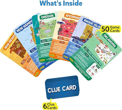 Skillmatics Guess in 10 States of America, Educational Travel Toys for Boys, Girls, and Kids Who Love Card Games, Board Games, Geography and History, Gifts for Ages 8, 9, 10 and Up