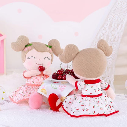 Gloveleya Baby Doll Girl Gifts Plush Toys Soft Dolls Baby Gifts Cherry Girl Red 14 Inches with Gift Box New…