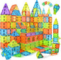 Magnetic Tiles 125PCS Magnetic Building Blocks Set 3D Magnet Tiles with 2 Cars STEM Educational Learning Construction Toys Kids Birthday Gifts for Preschool Toddler Boys Girls 3 4 5 6 7 8 9 + Year Old