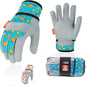 Vgo... 2Pairs 6-7 Years Kids Gardening Gloves,Children Yard Work Gloves,Soft Safety Outdoor Playing Gloves(Size KID:L,2 Color,KID-MF3561)
