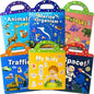 6 Pack Reusable Sticker Books for Kids, Waterproof Puffy Stickers - Toddler Travel Essential Quiet Time Activities Toys - Animal, Marine, Dinosaur, Traffic, Space and Organ (2-6 Age)