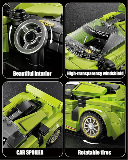 TGL TYCOLE Super Sports Car Building Block Set with Display Case,Speed Race Car Building Kits Construction Toy,Collectible Car Model,Christmas Birthday Gift for Adults and Kids 6 and up(323pcs)
