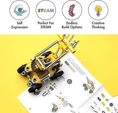 The Off Bits Build Your Own Excavator Toy, 150+ Pcs Vehicle Construction Toys, LoaderBit Educational Stem Building Toys, STEAM Gift for Kids, Engineering Kit for Kids 8 9 10 11 12 Years Old