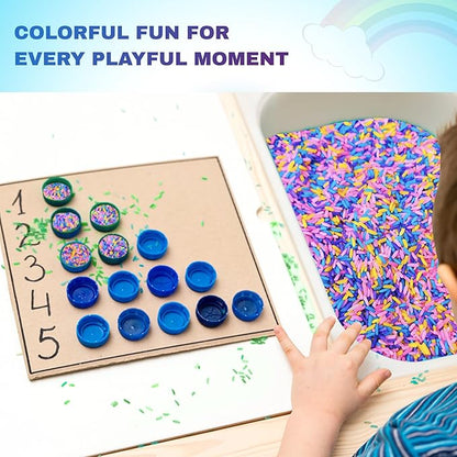 Colored Rice in Vibrant Colors, Sensory Bin Filler, Rainbow Rice for Art & Craft, Creative Learning & Color Perception, Non-Toxic, Safe for Kids & Pets, Made in The USA 2 LBS (Mix-2)