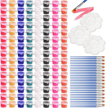 Veythor Mini Acrylic Paint Set,Acrylic Paint Strips for Kids&Adults with Brushes,15 Set 8 Colors Washable Filled,for Home Classroom Painting Art Supplie(15)
