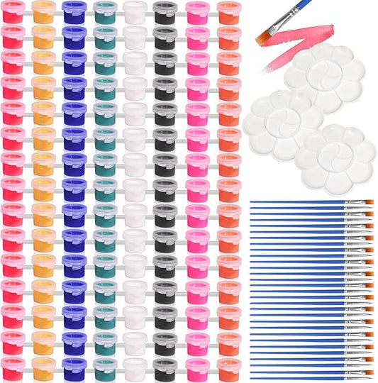 Veythor Mini Acrylic Paint Set,Acrylic Paint Strips for Kids&Adults with Brushes,15 Set 8 Colors Washable Filled,for Home Classroom Painting Art Supplie(15)
