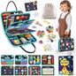 Toddler Sensory Busy Board: Travel Toy Activity Book for Girls Boys, Motor Skill Development Gift for Baby Aged 3-4 Years, Fine Educational Preschool Montessori Learning Toy for Car Airplane Space