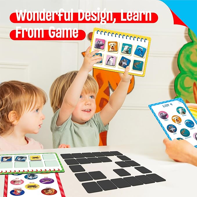 SpriteGru Magnetic Animal Matching Game, Funny Animals Learning Game, Race to Collect Your Lists Educational Toy for Boys & Girls at Home