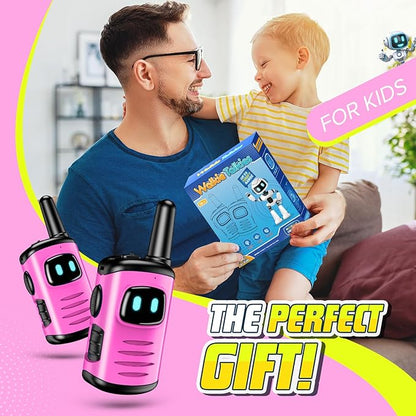Toys for 3-8 Year Old Girls: comedyfun Mini Robots Walkies Talkies 2 Pack Christmas Birthday Gifts for 3 4 5 6 7 8 Year Old Girls Outdoor Toys Age 5 6 7 8 Girl Stocking Stuffers Camping Hiking