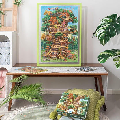 MOMIBOOK 1000 Piece Puzzle for Adults Jigsaw Puzzles of The Wonderful Tree House Expedition, Luminous Painting Image Challenging Hard Impossible Puzzle Unique Funny Party Christmas Birthday Gifts
