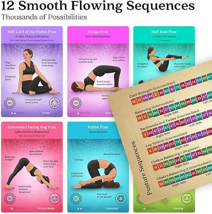 Asana Moon Premium Yoga Cards – Deck with Over 120 Yoga Poses – Yoga Sequencing Deck with Yoga Cues and Sanskrit Names for Beginners and Teachers – Unique Yoga Gift for Women or Any Yoga Lover