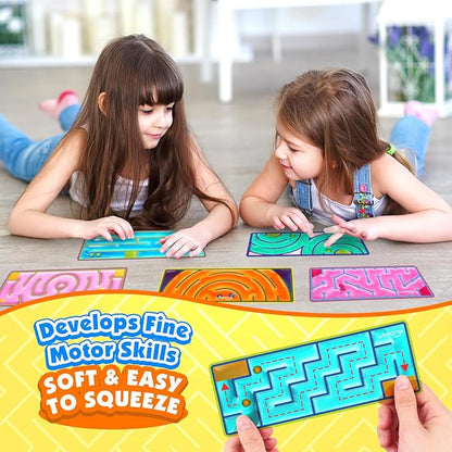LESONG Sensory Toys for Kids: 9-Pack Squishy Sensory Maze for Autism - Fidget Toys Gel-Filled for Calming Down Travel, Classroom & Adult Office - Gifts Prizes for Kids Stocking Stuffers Goodie Bags