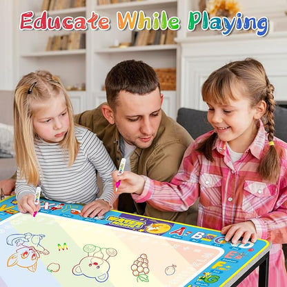 Water Doodle Mat Kids Mess Free Coloring Doodle Mat Toddlers Educational Toys for 3 4 5 6 7 8 Years Old with Magic Pens 2025 Educational Toys Birthday