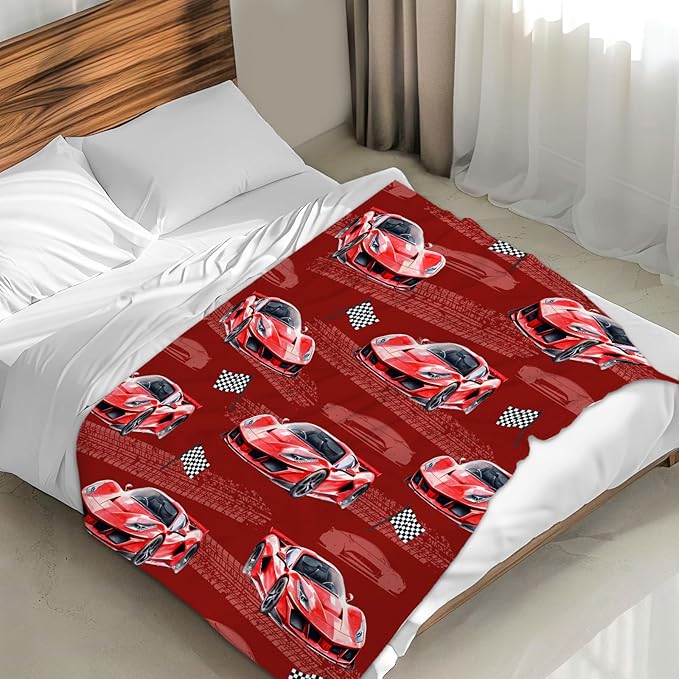Throw for Boys Cool Racing Car Blanket for Kids Adults Racing Fans, 60x80 Inches Lightweight Throw Blankets for Sofa Couch Chair Bed Car