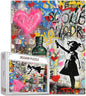 Tucocoo Banksy Style Jigsaw Puzzle 1000 Pieces Puzzles for Adults, Graffiti Girl Street Art Jigsaw Puzzles for Challenging Family Activity Games Colorful DIY Handwork Puzzle for Home Decor Gifts