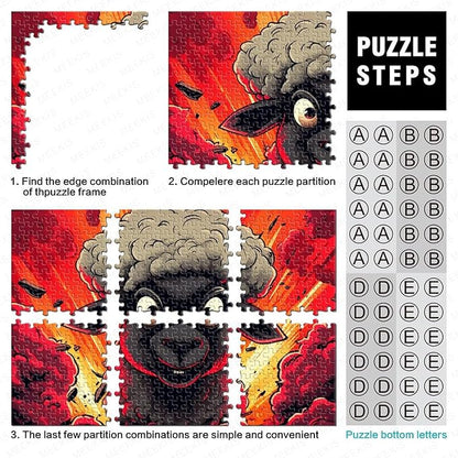 Sheep Thickened Wooden Jigsaw Puzzles 1000 Pieces 3D Animal for Adults Fun Home Decoration Education Game Toy Intellectual Game Stress Relief Challenge Educational 1000pcs (75x50cm)