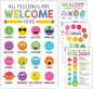 Hadley Designs Feelings Chart For Kids Ages 4-8 - Emotions Chart For Toddlers 3-5, Counseling Feelings Posters For Classroom Calming Corner, Social Emotional Learning Posters, Colorful Classroom Decor