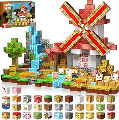Magnetic Blocks - 150 PCS Build Magnetic Farm Animal Homes - Magnetics Toys for Montessori Toddler Christmas Birthday Gifts - STEM Sensory Toys for 3 4 5 6 7 8 9 10 Year Old Boys & Girls