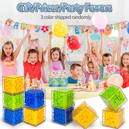 10 Pack Maze Puzzle Cubes, 3D Magic Cube Bulk Brain Teasers for Kids and Adults Educational Puzzle Boxes, Kids Party Favors & Classroom Prizes Puzzles Toys, Color Random(Not Money Maze)
