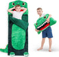 iPlay, iLearn Kids Dinosaur Sleeping Bag, Toddler Boy Dino Nap Mat, Plush Animal Slumber Bag 2 In 1 Pillow Daycare Preschool Kindergarten Birthday Gift Travel Sleepover 3 4 5 6 7 8 10 12 Yr Child Teen