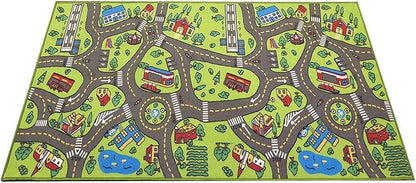 Kids Rug Playmat City Life Great for Playing with Cars and Toys - Play Learn and Have Fun Safely - Educational Road Traffic Play Mat for Bedroom Play Room Game Safe Area (x Large)