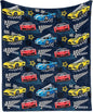 Car Blanket, Racing Car Flannel Blanket for Boys, Race Track Themed Room Decoration for Kids, Soft Cozy Gifts for Game Lover 50 * 60 Inches