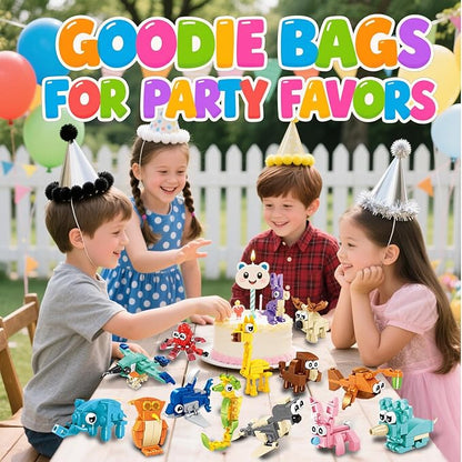 30 Pack Mini Animal Building Blocks Party Favors for Kids with 90 Models,Classroom Prizes,Birthday Gifts,Easter,Christmas,Valentine's Day Toys for Boys Girls Ages 6+