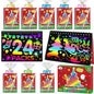 ZMLM Rainbow Scratch Party Favors Kids: Birthday Gifts Toy Bulk Scratch Art Notebook 24 Pack Birthday Goodie Bags Stuffers Girls Boys Art Craft Pad Classroom Prizes School Teacher Supplies (Christmas)