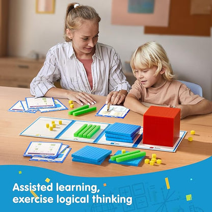 Base Ten Blocks with Place Value Chart - Math Manipulatives for Kids.Counting Blocks for Math to Help Educate Kindergarten Teachers.