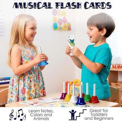 MINIARTIS Musical Flash Cards for Kids | Learning Notes Reading | Educational Color Coded Music Note Theory Flashcards for Beginning Students | Large Size Cards