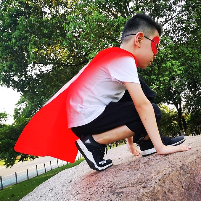 ADJOY Kids Superhero Capes and Masks for Birthday Party - Child Party Capes Bulk Pack of 28 Pcs (14 Sets)