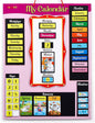 ZazzyKid Magnetic Calendar & Weather Chart for Kids - Preschool Daily Calendar Learning for Days of the Week, Months, Weather & Season Pink