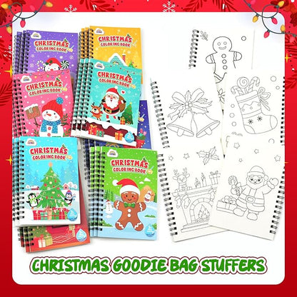 ZMLM 24 Water Coloring Books for Kids Party Favors - Bulk Mini Coloring Books for Kids Ages 4-8,Small Birthday Goodie Bag Stuffers School Teacher Return Gift Art Crafts Classroom Prizes (Christmas)