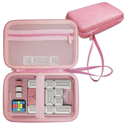 JCHPINE Hard Carrying Case for GiiKER Super Slide Brain Games, Protective Storage Holder for GiiKER Brain Teaser Puzzles Interactive Handheld Game Console Accessories (Case Only) (Pink)