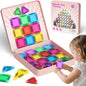 Travel Magnetic Tiles Building Set 60 PCS Transparent 3D Magnetic Blocks with Construction Board STEM Educational Building Toys for Boys & Girls Ages 3-12