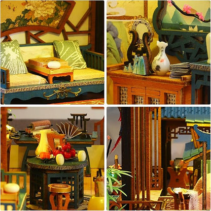 Miniature Dollhouse Kits, Tiny House Kit and Light, Doll House Kits for Adults to Building, Unique Gift for Birthday Christmas Day, YaYun