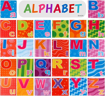 Mini Tudou 26 PCS Baby Soft Alphabet Cards, ABC Learning Flash Cards with Storage Bag, Washable Soft Letter Early Educational Toy for Babies Infants Toddlers Boys and Girls 0 1 2 3 Years Old