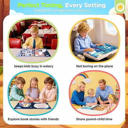 4PCS Paint by Number Sticker Book - Kids Crafts & Acitivity Puzzles Book for Ages 4-10,Mess-Free Travel Toys for Road Trip & Airplane,Perfect Gifts & Basket Stuffers for Kids