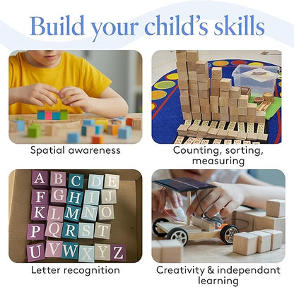 DIY Wood Cubes 1-inch, Pack of 50 Small Wooden Baby Blocks for Baby Shower, Wooden Blocks for Crafts, STEM, Building, and Blank Wood Dice, by Woodpeckers