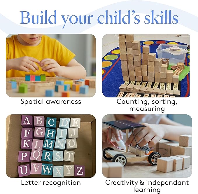 DIY Wooden Cubes 1/4-inch, Pack of 500 Small Blank Wooden Blocks, Unfinished Wood Blocks for Crafts, STEM, Dice, and Building Blocks for Stacking, by Woodpeckers